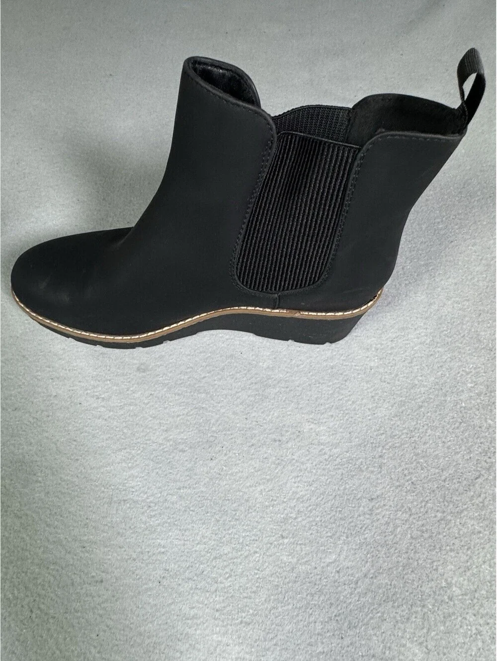 Athlefit Women's Chelsea Wedge Boots Black Pull On Ankle Booties Size 9.5